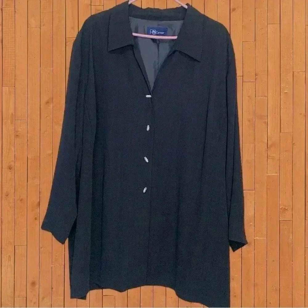 Vintage PS Career Navy Blue Lightweight Blazer w Unique Buttons Size 28